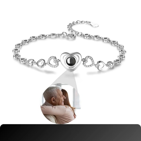 Pulseira Corações com Foto Projetada